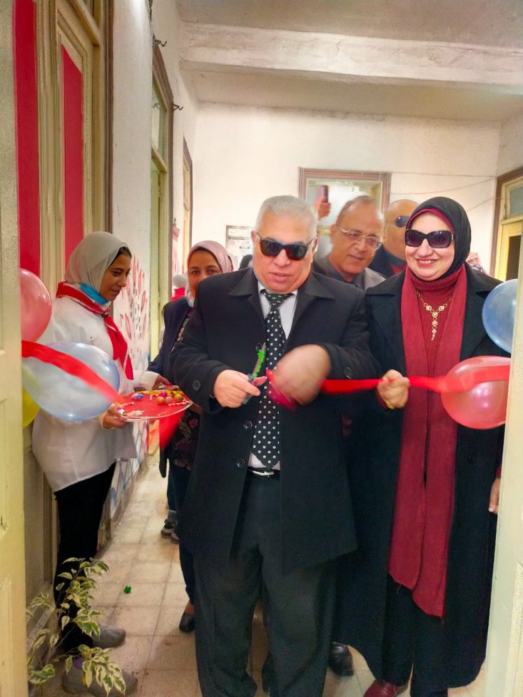 صور| افتتاح أول مكتبة إلكترونية للمكفوفين بمدارس الإسكندرية 