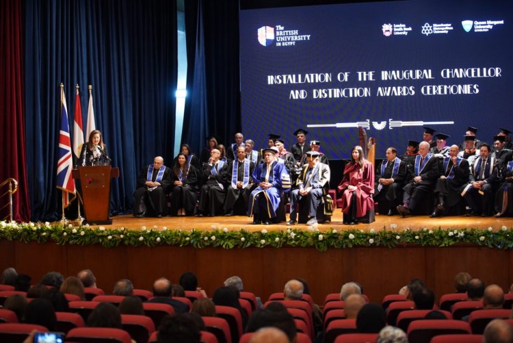 «السعيد» تشارك بحفل تنصيب د.يعقوب كأول رئيس شرفي للجامعة البريطانية بمصر