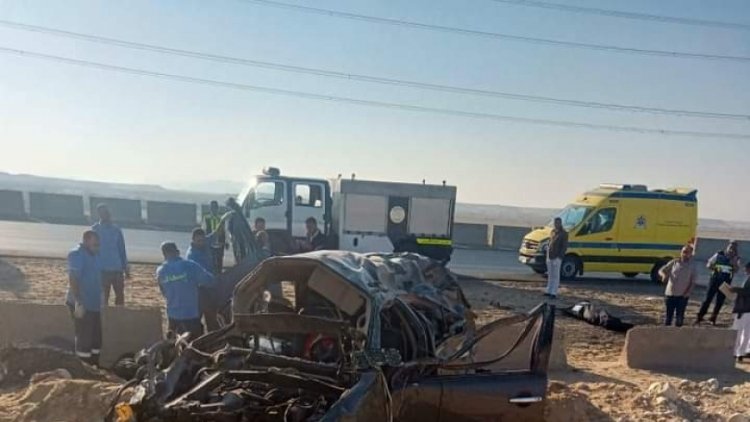 إصابة 3 أشخاص في حادث أعلى وصلة دهشور مدينة الشيخ زايد