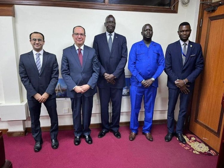 سفير مصر في جوبا يلتقي وزير الطرق والجسور الجنوب سوداني