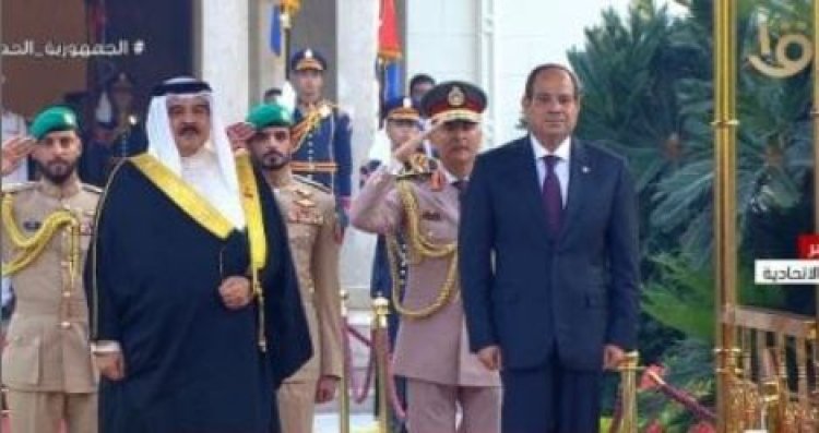 مراسم استقبال رسمية لعاهل البحرين الملك حمد بن عيسى فى قصر الاتحادية